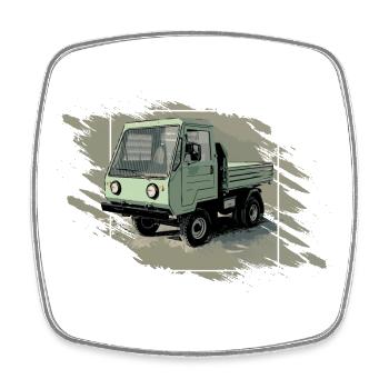 MULTICAR M24 DDR LKW - Viereckiger Kühlschrankmagnet - Weiß - Vorne