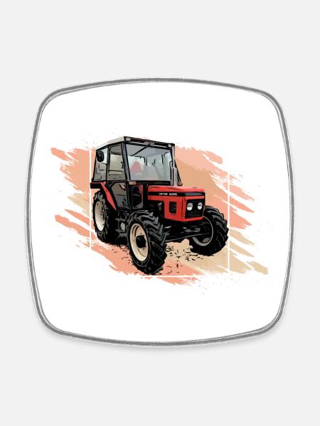 Traktor 5245 - Viereckiger Kühlschrankmagnet - Weiß