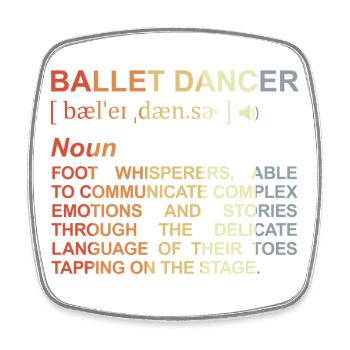 Ballet dancer Explanation of terms - Square fridge magnet - white - Front