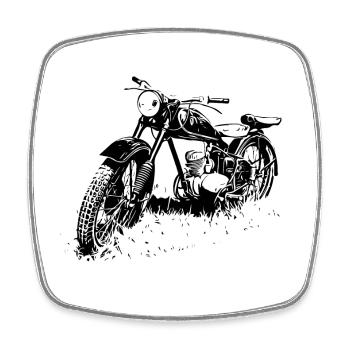 Zschopau DDR Motorrad - Viereckiger Kühlschrankmagnet - Weiß - Vorne