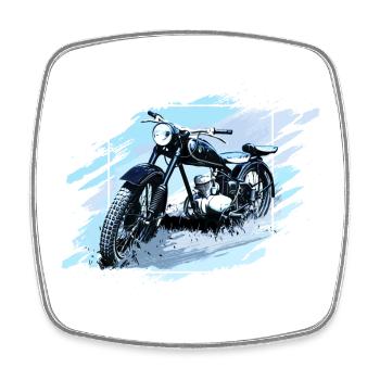 125 Zschopau DDR Motorrad - Viereckiger Kühlschrankmagnet - Weiß - Vorne