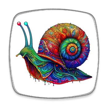 Escargot - Magnet carré - blanc - Devant