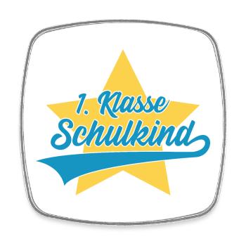 EINSCHULUNG 1. KLASSE SCHULKIND - Viereckiger Kühlschrankmagnet - Weiß - Vorne