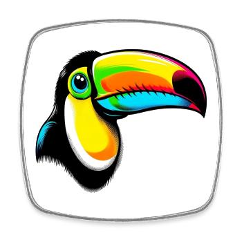 Toucan - Square fridge magnet - white - Front