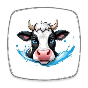 Sweet Cow Splash - Square fridge magnet - white - Front