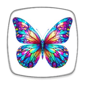 Schmetterling - Viereckiger Kühlschrankmagnet - Weiß - Vorne