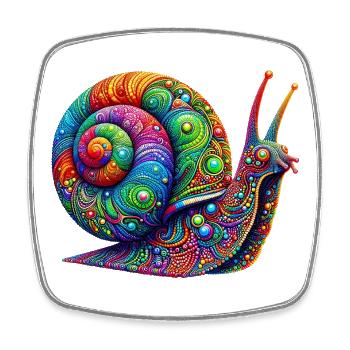 Snail - Square fridge magnet - white - Front