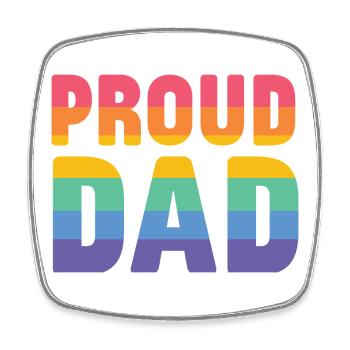 LGBT Pride Month - Stolzer Vater - Viereckiger Kühlschrankmagnet - Weiß - Vorne