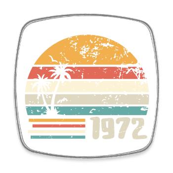 1972 Geburtstagsgeschenk - Made in 1972 Retro 1972 - Viereckiger Kühlschrankmagnet - Weiß - Vorne