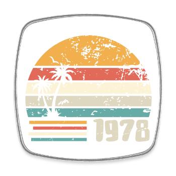 1978 Birthday Gift - Made in 1978 Retro 1978 - Square fridge magnet - white - Front