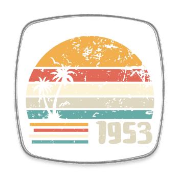 1953 Geburtstagsgeschenk - Made in 1953 Retro 1953 - Viereckiger Kühlschrankmagnet - Weiß - Vorne