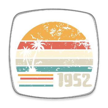 1952 Geburtstagsgeschenk - Made in 1952 Retro 1952 - Viereckiger Kühlschrankmagnet - Weiß - Vorne