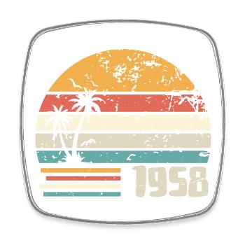 1958 Birthday Gift - Made in 1958 Retro 1958 - Square fridge magnet - white - Front