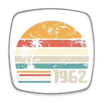 1962 Geburtstagsgeschenk - Made in 1962 Retro 1962 - Viereckiger Kühlschrankmagnet - Weiß - Vorne