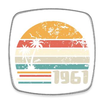 1961 Geburtstagsgeschenk - Made in 1961 Retro 1961 - Viereckiger Kühlschrankmagnet - Weiß - Vorne