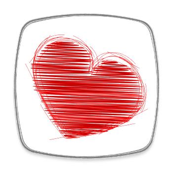 HEART. HEARTS. HEART. FATHER'S DAY. VALENTINE'S DAY - Square fridge magnet - white - Front