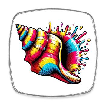 Shell - Square fridge magnet - white - Front
