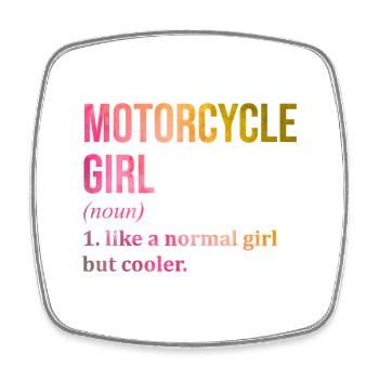 Motorrad - Viereckiger Kühlschrankmagnet - Weiß - Vorne
