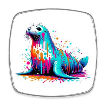 Seal - Square fridge magnet - white - Front