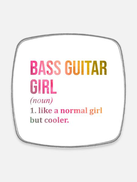 Bass Bass Bass - Square fridge magnet - white