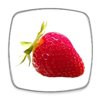 ERDBEERE als FRUCHTKUNST - Viereckiger Kühlschrankmagnet - Weiß - Vorne