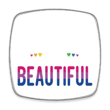 LGBT Pride Month - Bi is Beautiful - Square fridge magnet - white - Front