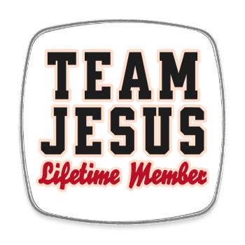 Team Jesus Lifetime Member Design - Square fridge magnet - white - Front