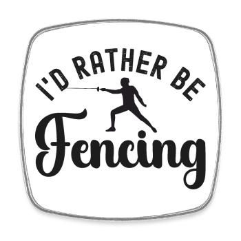 Fencing Fencer Female Fencer - Square fridge magnet - white - Front