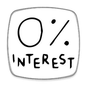 0 interest - Viereckiger Kühlschrankmagnet - Weiß - Vorne