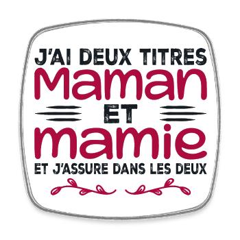 I have two titles Mom and Granny | Mother's Day - Square fridge magnet - white - Front
