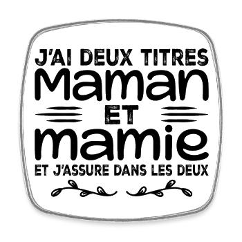I have two titles Mom and Granny | Mother's Day - Square fridge magnet - white - Front