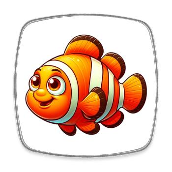 Clownfisch - Viereckiger Kühlschrankmagnet - Weiß - Vorne
