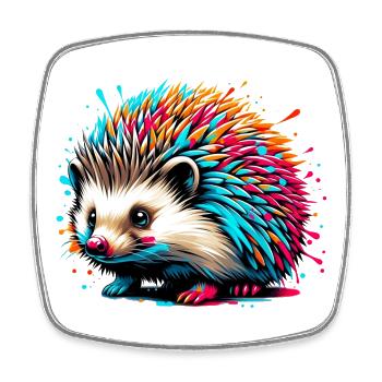Igel - Viereckiger Kühlschrankmagnet - Weiß - Vorne