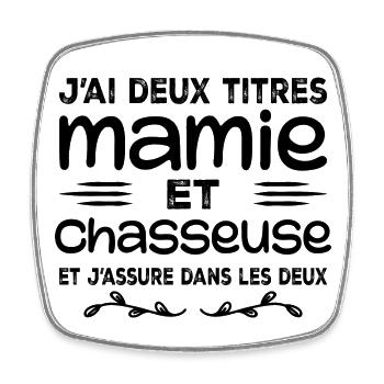 Two Titles Granny Hunter | Grandma | Hunting - Square fridge magnet - white - Front