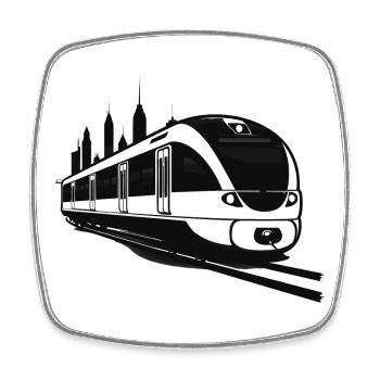 Railway Sketch - Square fridge magnet - white - Front