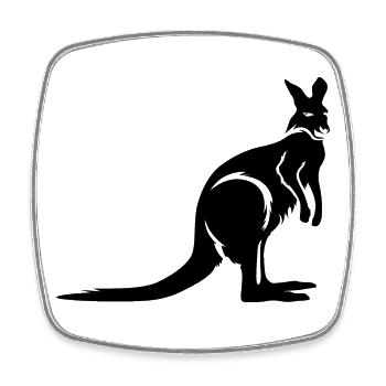 Icône d’illustration du logo animal kangourou d’Australie - Magnet carré - blanc - Devant