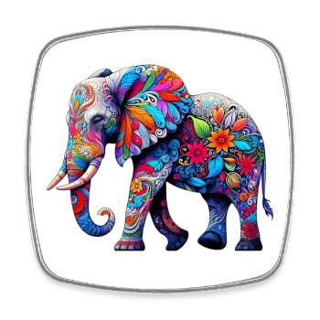 Elephant - Square fridge magnet - white - Front