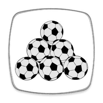 A bunch of football balls - Square fridge magnet - white - Front