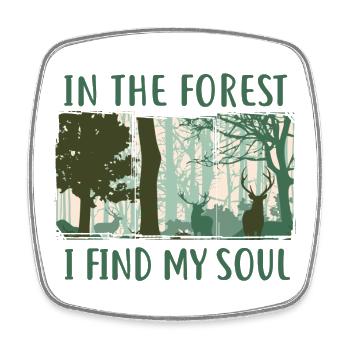 Im Wald finde ich meine Seele - Viereckiger Kühlschrankmagnet - Weiß - Vorne