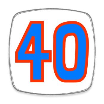 40. 40 YEARS. 40th ANNIVERSARY. 40 YEARS ANNIVERSARY. - Square fridge magnet - white - Front