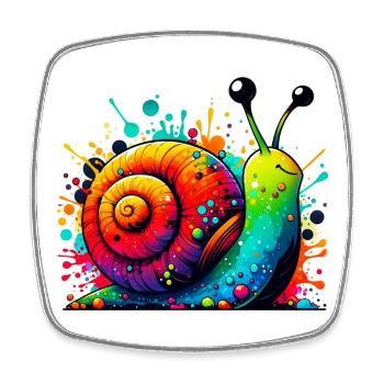 Escargot - Magnet carré - blanc - Devant