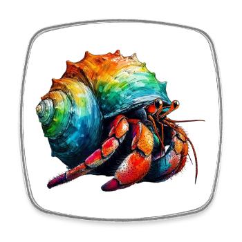 Hermit crab - Square fridge magnet - white - Front