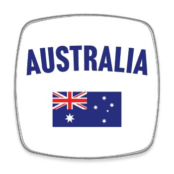 Drapeau de l’Australie - Magnet carré - blanc - Devant