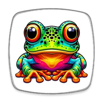 Grenouille - Magnet carré - blanc - Devant