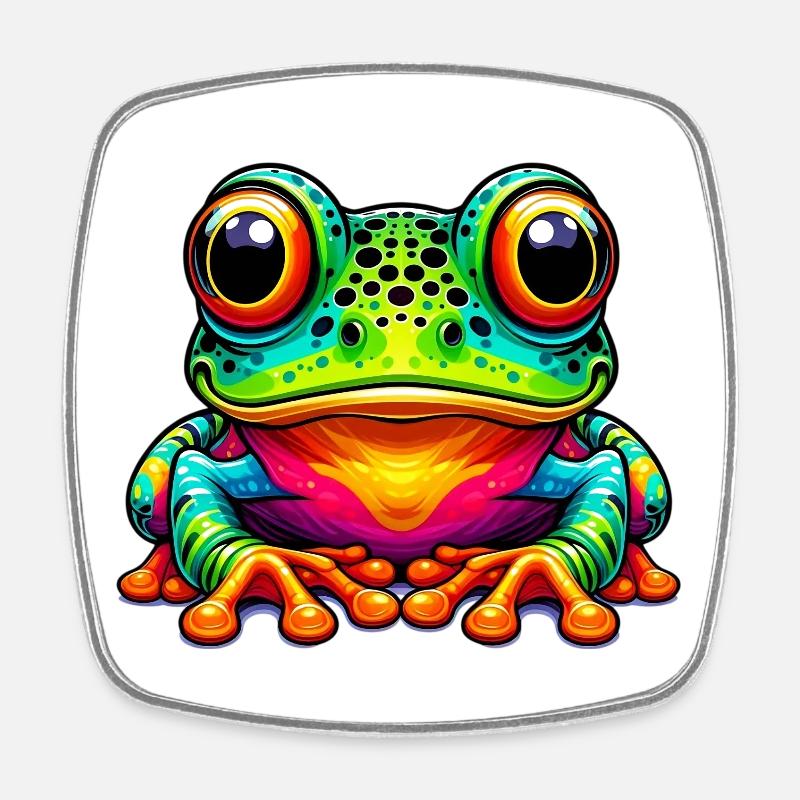 Grenouille - Magnet carré - blanc
