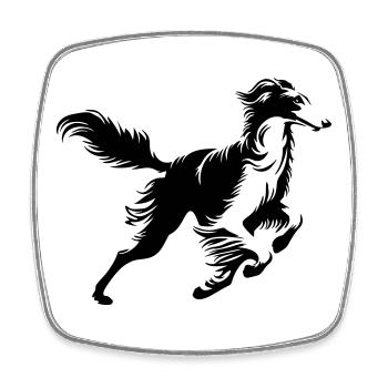 Borzoi - Square fridge magnet - white - Front