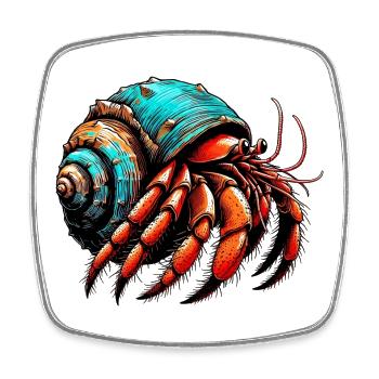 Hermit crab - Square fridge magnet - white - Front
