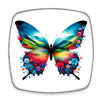 Butterfly - Square fridge magnet - white - Front