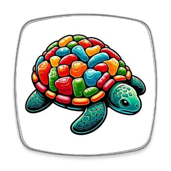Turtle - Square fridge magnet - white - Front