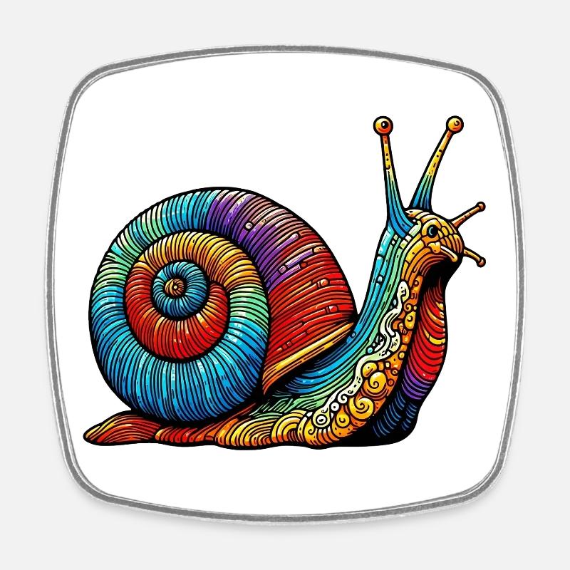 Snail - Square fridge magnet - white